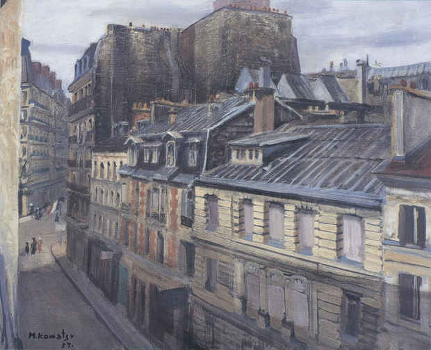poster for "Masuki Komatsu Paints Paris" Exhibition
