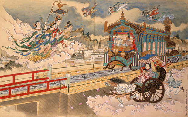 poster for "Bridging Modernity in the Adventures of the Audacious 19th-century Painter Kyosai" Exhibition