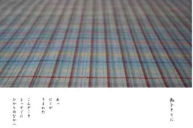 poster for 「虹をとりに - 三木次代の染め織り - 」 展
