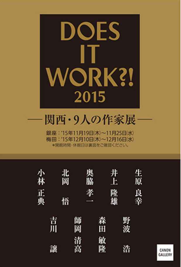 poster for 「関西・9人の作家展 DOES IT WORK?! 2015」