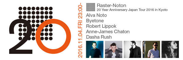 poster for Raster-Noton 20 Year Anniversary Japan Tour 2016 in Kyoto