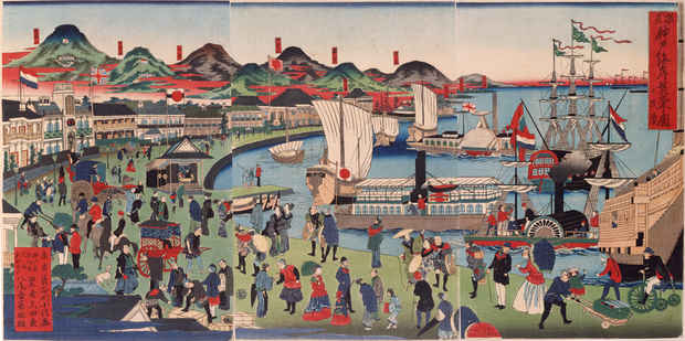 poster for 神戸開港150年記念 「ファッション都市神戸 - 輝かしき国際港と地場産業の変遷 - 」展