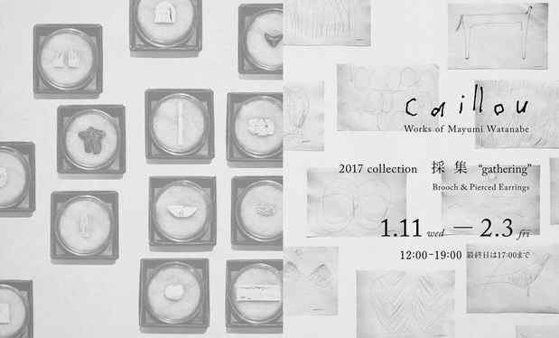 poster for caillou Works of Mayumi Watanabe 2017 collection 採集 “gathering” Brooch & Pierced Earrings